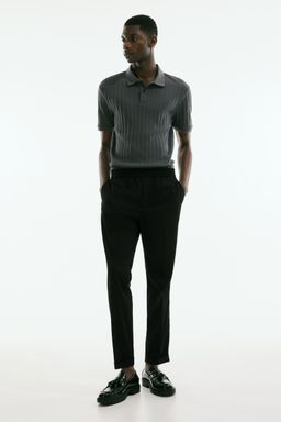 H&M - Men Black Slim Fit Twill Trousers