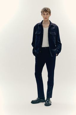 H&M - Men Blue Slim Fit Tailo Trousers