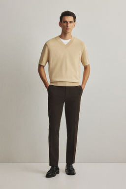 H&M - Men Brown Slim Fit Tailo Trousers
