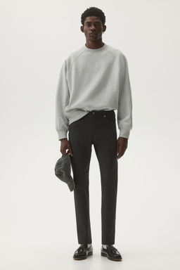 H&M - Men Grey Slim Fit 5-Pocket Trousers