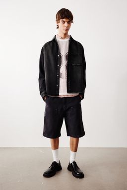 H&M - Men Black Relaxed Fit Carpenter Shorts