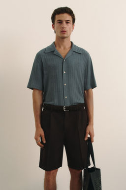 H&M - Men Brown Relaxed Fit Twill Bermuda Shorts