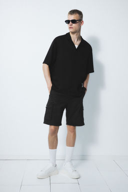 H&M - Men Grey Regular Fit Cargo Shorts