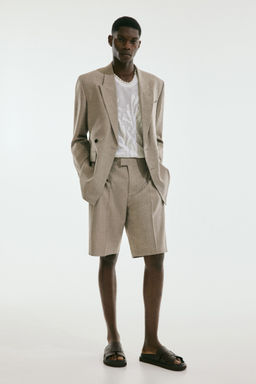 H&M - Men Beige Loose Fit Tailo Shorts