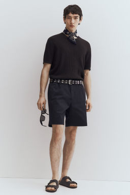 H&M - Men Black Regular Fit Chino Shorts