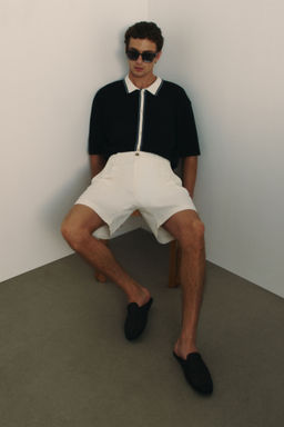 H&M - Men White Relaxed Fit Linen-Blend Shorts