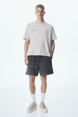 H&M - Men Grey Relaxed Fit Cotton Sweatshorts