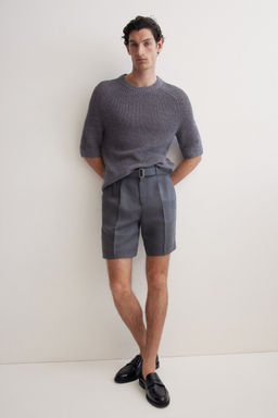 H&M - Men Grey Relaxed Fit Tailo Lyocell-Blend Shorts