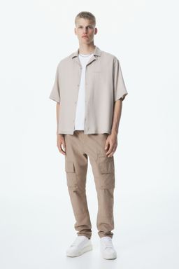 H&M - Men Beige Regular Fit Twill Cargo Trousers