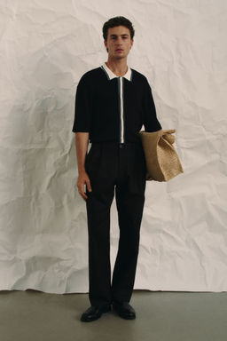 H&M - Men Blue Relaxed Fit Tailo Linen-Blend Trousers