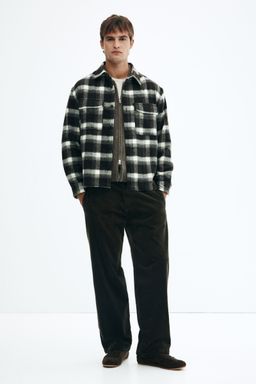 H&M - Men Green Relaxed Fit Corduroy Trousers