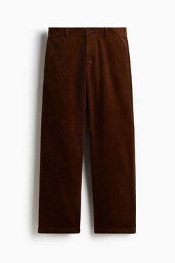 H&M - Men Brown Relaxed Fit Corduroy Trousers