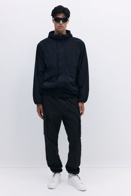 H&M - Men Black Regular Fit Nylon Cargo Trousers