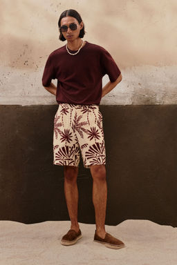 H&M - Men Red Relaxed Fit Patterned Shorts