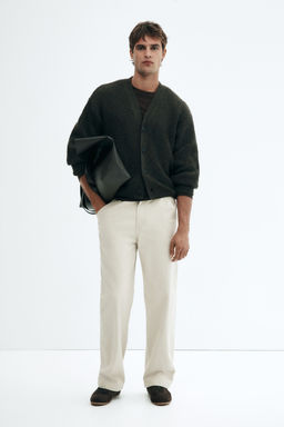 H&M - Men Beige Relaxed Fit Worker Trousers