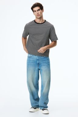 H&M - Men Blue Barrel Loose Jeans