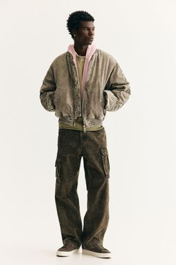 H&M - Men Green Loose Cargo Jeans