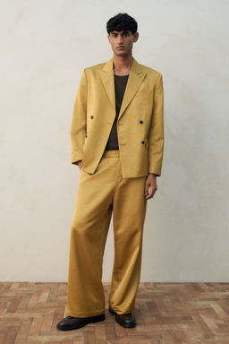 H&M - Yellow Loose Fit Satin Trousers
