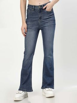 COSMIC TRIO - Boot Cut Mid Rise Blue Jeans