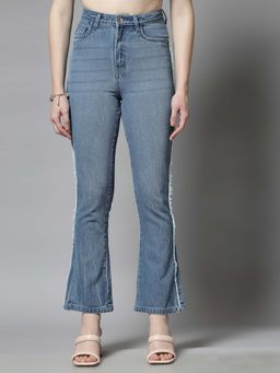 COSMIC TRIO - High Rise Bootcut Blue Jeans