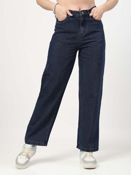 COSMIC TRIO - Women High Rise Denim Navy Blue Jeans