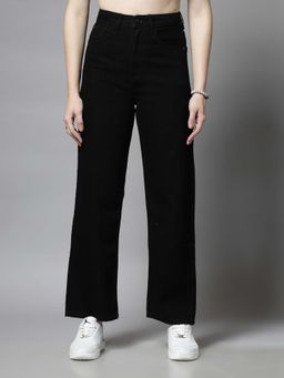 COSMIC TRIO - Hight Rise Straight Fit Leg Black Jeans