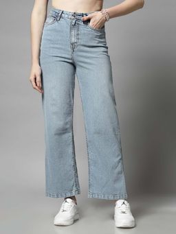 COSMIC TRIO - High Rise Wide Leg Blue Jeans
