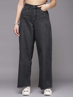 COSMIC TRIO - Wide Leg High Rise Black Jeans