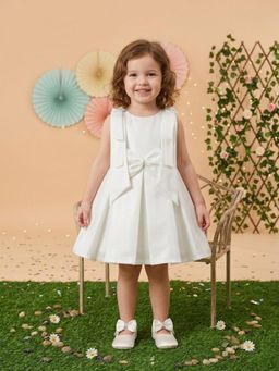 Blabber - Party Wear Knee Length Dress - White