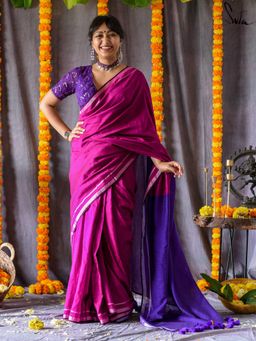 Suta - Magenta Cotton Acrylic Saree