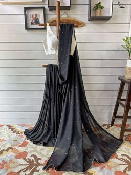 Suta - Black Mul Cotton Saree