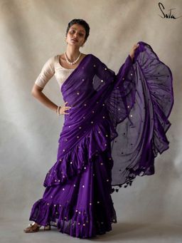 Suta - Purple Mul Cotton Saree