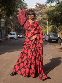Suta - Black Cotton Viscose Saree