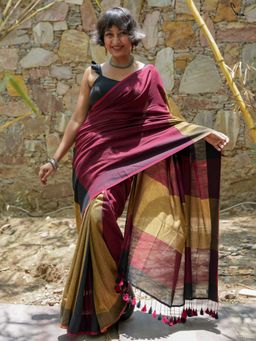 Suta - Multicolour Slub Saree