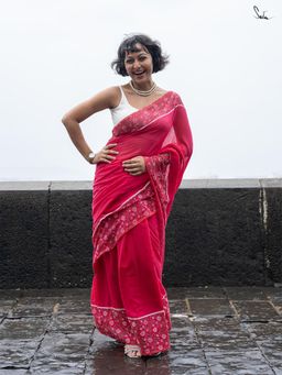 Suta - Pink Mul Cotton Saree