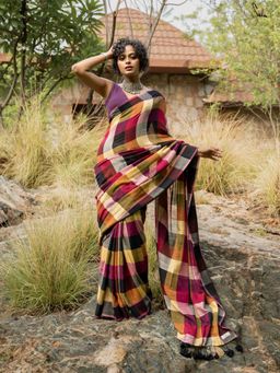 Suta - Multicolour Slub Saree