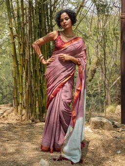 Suta - Light Purple Slub Saree