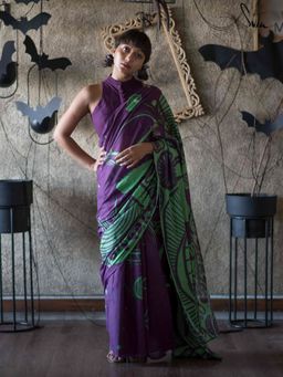 Suta - Purple Mul Cotton Siree