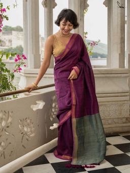 Suta - Purple Slub Saree