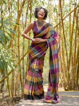 Suta - Multicolour Slub Saree