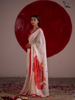 Suta - White Mul Cotton Saree