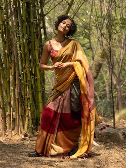 Suta - Multicolour Slub Saree
