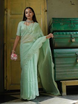 Suta - Light Green Organza Saree