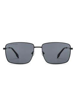John Jacobs - Black - Grey Full Rim Rectangular Polarized Unisex Sunglasses