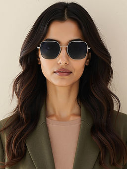 John Jacobs - Unisex Full Polarised Uv Protected Stylish & Premium Square Blue Lens Sunglasses