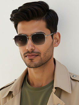 John Jacobs - Unisex Full Polarised Uv Protected Stylish & Premium Square Grey Lens Sunglasses