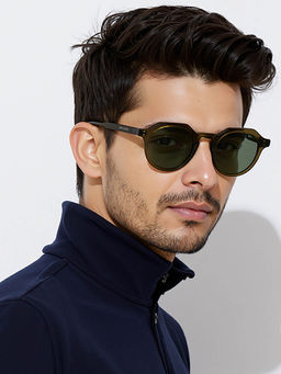 John Jacobs - Unisex Tortoise Green Full Rim Square Polarized Sunglasses-JJ S17344 (44)