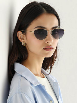 John Jacobs - Full Rim Cat Eye Stylish & Premium Grey Lens Sunglasses