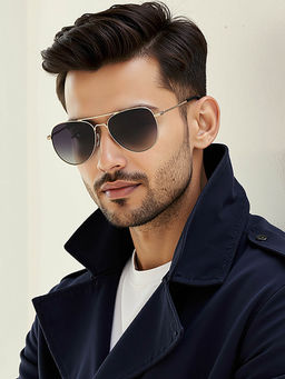 John Jacobs - Full Rim Cat Eye Stylish & Premium Grey Lens Sunglasses