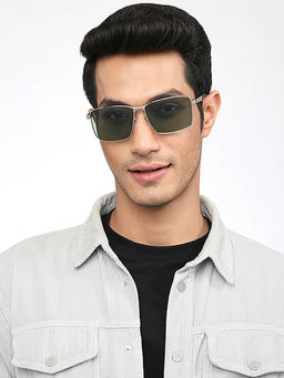 Vincent Chase - Green Rectangle Polarized & UV Protected Unisex Sunglasses